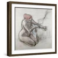 Nude Woman Drying Herself after the Bath, C.1898-Edgar Degas-Framed Giclee Print