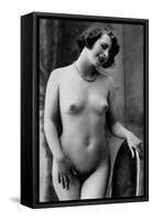 Nude Woman French Art Nouveau Photograph No.12 - France-Lantern Press-Framed Stretched Canvas
