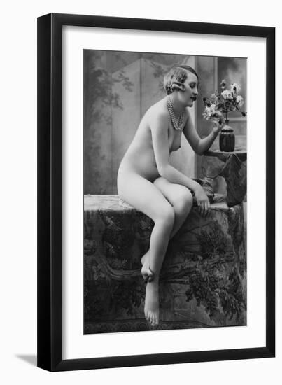 Nude Woman French Art Nouveau Photograph No.5 - France-Lantern Press-Framed Art Print