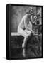 Nude Woman French Art Nouveau Photograph No.5 - France-Lantern Press-Framed Stretched Canvas