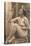 Nude Woman in Pearls with Small Mirror-null-Stretched Canvas