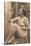 Nude Woman in Pearls with Small Mirror-null-Stretched Canvas