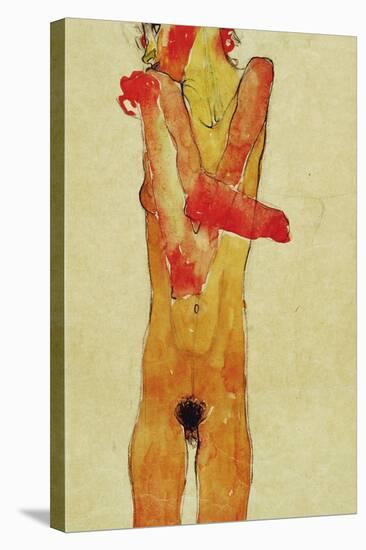 Nude Woman Iwith Folded Arms, 1910-Egon Schiele-Stretched Canvas