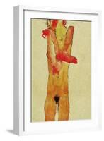 Nude Woman Iwith Folded Arms, 1910-Egon Schiele-Framed Giclee Print