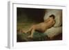 Nude Woman Lying on a Bed, C.1824-26 (Oil on Canvas)-Ferdinand Victor Eugene Delacroix-Framed Giclee Print