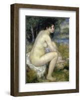 Nude Woman Seated in a Landscape-Pierre-Auguste Renoir-Framed Premium Giclee Print