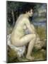 Nude Woman Seated in a Landscape-Pierre-Auguste Renoir-Mounted Premium Giclee Print