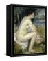 Nude Woman Seated in a Landscape-Pierre-Auguste Renoir-Framed Stretched Canvas