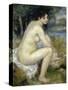 Nude Woman Seated in a Landscape-Pierre-Auguste Renoir-Stretched Canvas
