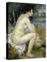 Nude Woman Seated in a Landscape-Pierre-Auguste Renoir-Stretched Canvas