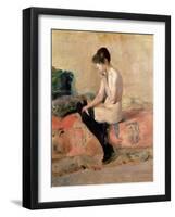 Nude Woman Seated on a Divan, 1881-Henri de Toulouse-Lautrec-Framed Giclee Print