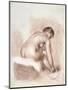 Nude Woman Sitting, Drying Her Right Foot-Pierre-Auguste Renoir-Mounted Art Print