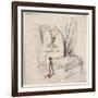 Nude Woman Sitting on a Chaise Longue, Putting on Her Shirt, 18th Century-Jean-Antoine Watteau-Framed Giclee Print