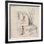 Nude Woman Sitting on a Chaise Longue, Putting on Her Shirt, 18th Century-Jean-Antoine Watteau-Framed Giclee Print