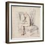 Nude Woman Sitting on a Chaise Longue, Putting on Her Shirt, 18th Century-Jean-Antoine Watteau-Framed Giclee Print