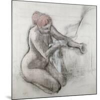 Nude Woman Wiping Herself after the Bath-Edgar Degas-Mounted Giclee Print