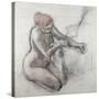 Nude Woman Wiping Herself after the Bath-Edgar Degas-Stretched Canvas