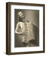 Nude Woman with Accordion-null-Framed Art Print