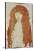 Nude Woman with Red Hair and Green Eyes, C.1901 (Print)-Edvard Munch-Stretched Canvas