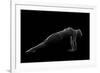 Nude woman with tattoos in yoga pose against black background-Panoramic Images-Framed Photographic Print