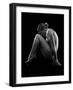 Nude woman with tattoos posing against black background-Panoramic Images-Framed Photographic Print