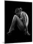 Nude woman with tattoos posing against black background-Panoramic Images-Mounted Photographic Print