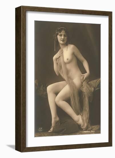 Nude Woman with Wrap-null-Framed Art Print