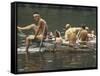 Nude Young Man on Dock, Enjoying Skinny Dipping in River at Woodstock Music and Art Festival-Bill Eppridge-Framed Stretched Canvas