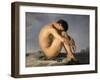 Nude young man sitting by the sea, 1836-Jean-Hippolyte Flandrin-Framed Giclee Print