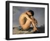 Nude young man sitting by the sea, 1836-Jean-Hippolyte Flandrin-Framed Giclee Print