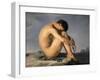 Nude young man sitting by the sea, 1836-Jean-Hippolyte Flandrin-Framed Giclee Print