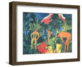 Nudes in the Sun, Moritzburg-Ernst Ludwig Kirchner-Framed Giclee Print