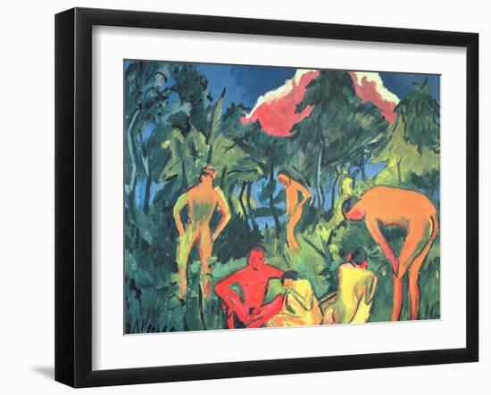 Nudes in the Sun, Moritzburg-Ernst Ludwig Kirchner-Framed Giclee Print