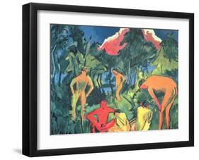 Nudes in the Sun, Moritzburg-Ernst Ludwig Kirchner-Framed Giclee Print