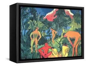 Nudes in the Sun, Moritzburg-Ernst Ludwig Kirchner-Framed Stretched Canvas