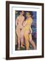 Nudes Standing by a Stove, 1908-Ernst Ludwig Kirchner-Framed Premium Giclee Print