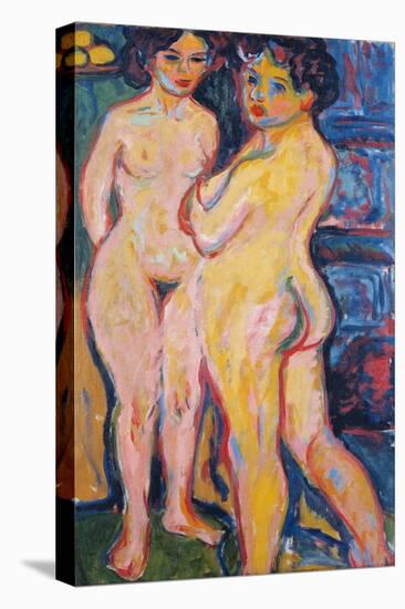 Nudes Standing by Stove, 1908-Ernst Ludwig Kirchner-Stretched Canvas