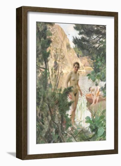 Nudes Swimming in a Lake-Anders Leonard Zorn-Framed Giclee Print
