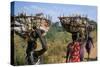 Nuer Women Carrying Sorghum, Gambella Region, Ilubador State, Ethiopia, Africa-Bruno Barbier-Stretched Canvas