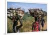 Nuer Women Carrying Sorghum, Gambella Region, Ilubador State, Ethiopia, Africa-Bruno Barbier-Framed Photographic Print