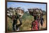 Nuer Women Carrying Sorghum, Gambella Region, Ilubador State, Ethiopia, Africa-Bruno Barbier-Framed Photographic Print