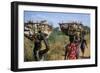 Nuer Women Carrying Sorghum, Gambella Region, Ilubador State, Ethiopia, Africa-Bruno Barbier-Framed Photographic Print