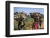 Nuer Women Carrying Sorghum, Gambella Region, Ilubador State, Ethiopia, Africa-Bruno Barbier-Framed Premium Photographic Print