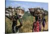 Nuer Women Carrying Sorghum, Gambella Region, Ilubador State, Ethiopia, Africa-Bruno Barbier-Stretched Canvas