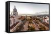 Nuestra Senora De La Asuncion Cathedral at Parque Cespedes, Santiago De Cuba, Cuba-Yadid Levy-Framed Stretched Canvas