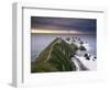 Nugget Point Lighthouse on the Coast and Overcast Sky, the Catlins, South Island, New Zealand-Gavin Hellier-Framed Photographic Print