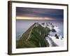 Nugget Point Lighthouse on the Coast and Overcast Sky, the Catlins, South Island, New Zealand-Gavin Hellier-Framed Photographic Print