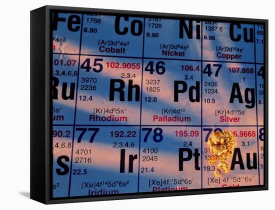 Nuggets of Gold on Periodic Table-David Nunuk-Framed Stretched Canvas