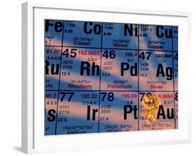 Nuggets of Gold on Periodic Table-David Nunuk-Framed Photographic Print