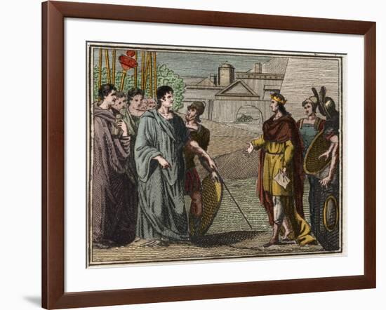 Numa Pompilius, legendary second king of Rome returns the sacred shield to the priests of Mars-French School-Framed Giclee Print